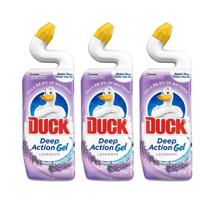 Duck Deep Action Gel Toilet Cleaner Lavender Limescale 750ML - Pack of 3