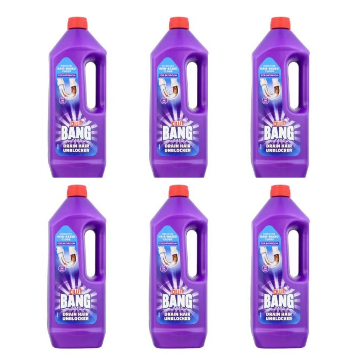 Cillit Bang Drain Unblocker Gel - for Tough Clogs 1000ml - Pack Of 6