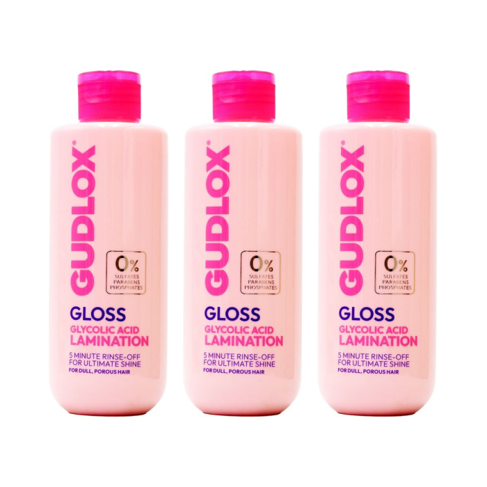 Gudlox Gloss Glycolic Acid Lamination Hair Treatment 200ml - Pack of 3
