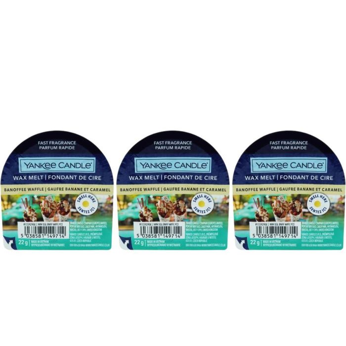 Yankee Candle Banoffee Waffle Wax Melt 22g - Pack of 3
