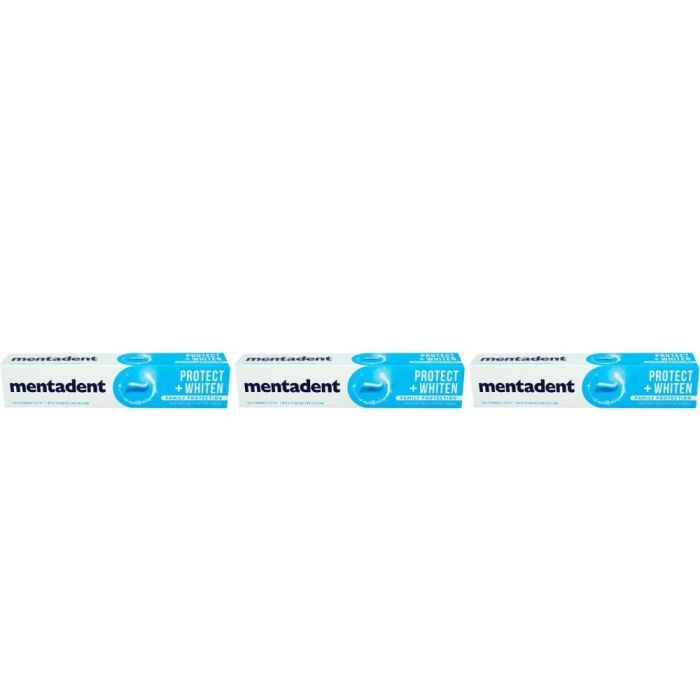 Mentadent Protect + Whiten Toothpaste 75ml - Pack of 3