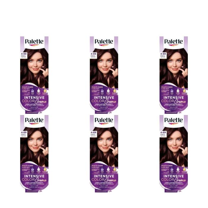 Schwarzkopf Palette Hair Color Creme 4-89 Intensive Aubergine - Pack of 6