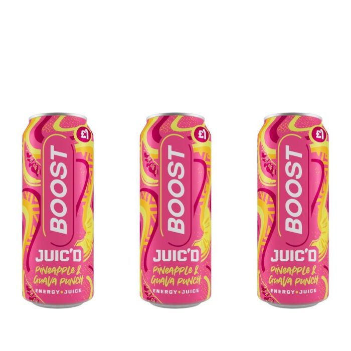 Boost Juic'd Pineapple & Guava Punch Energy Drink 500ml - Pack of 3