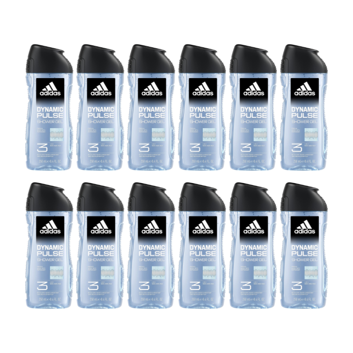 Adidas Dynamic Pulse 3‑in‑1 Shower Gel 250ml - Pack of 12