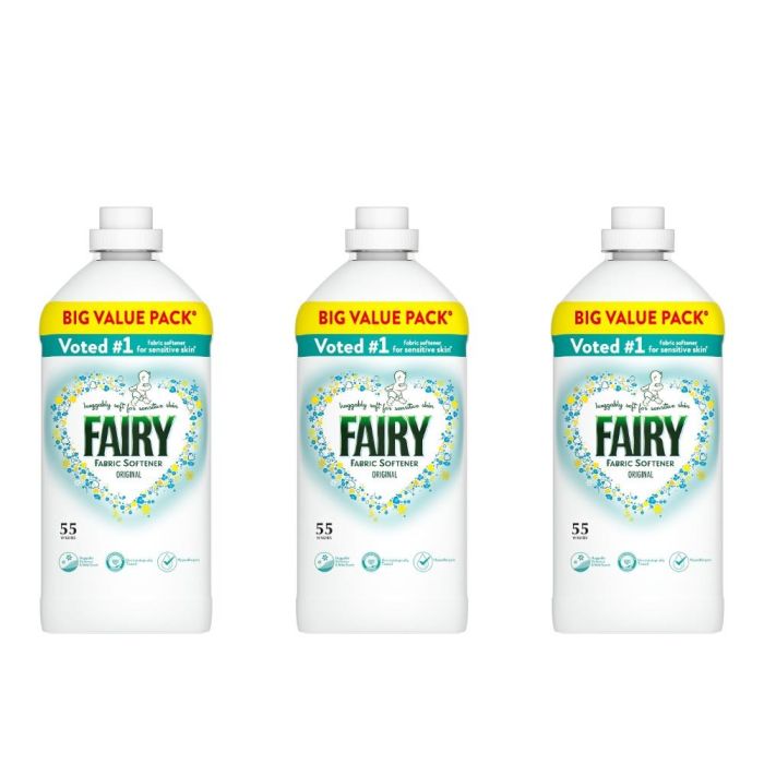 Fairy Original Fabric Softener for Sensitive Skin 55 Washes - Pack of 3
