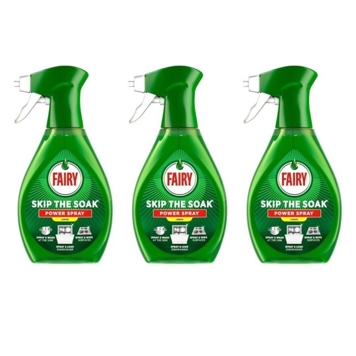Fairy Skip The Soak Power Spray Lemon Dishwasher Cleaner 500ml x 3