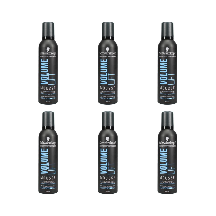 Schwarzkopf Volume Lift 4 Extra Strong Hold Hair Mousse 250ml - Pack of 6