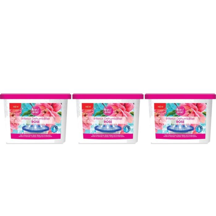 Perfect Scents Rose Interior Dehumidifier 500ml - Pack of 3