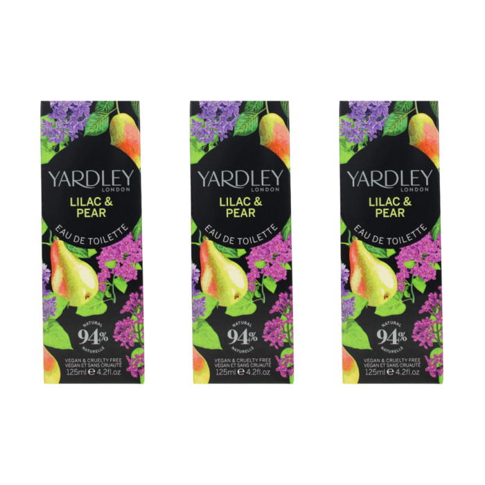 Yardley London Lilac and Pear Women's Perfume 125ML - Pack of 3