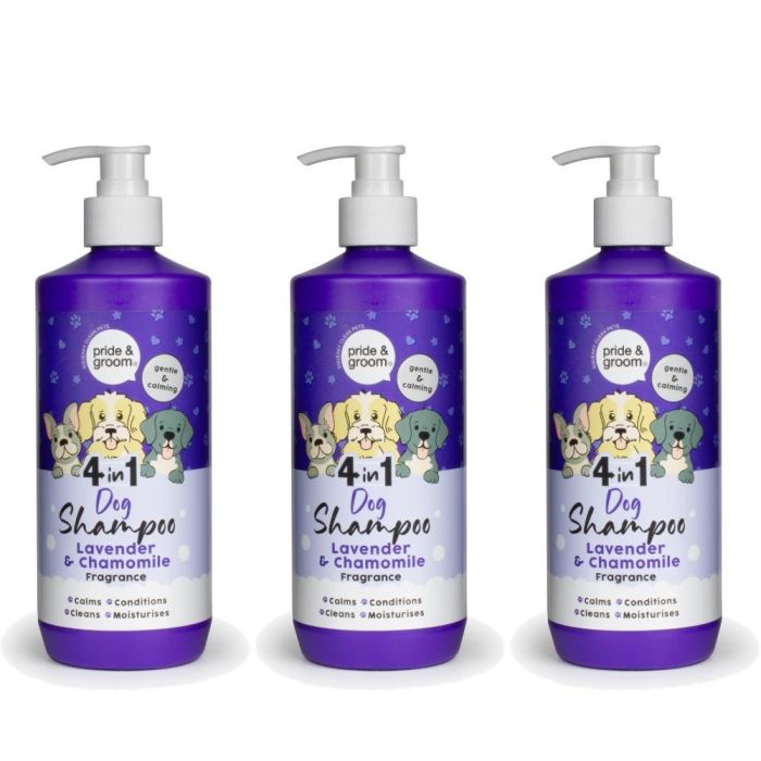 Pride & Groom 4-in-1 Dog Shampoo 500ml - Pack of 3