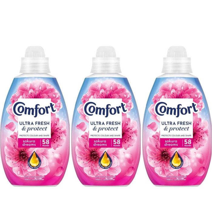 Comfort Ultra Fresh & Protect Sakura Dreams Fabric Conditioner 58 Washes - Pack of 3