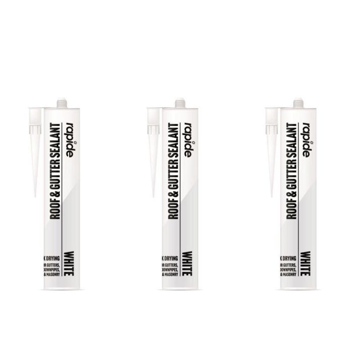 Rapide Roof & Gutter Sealant White 260ml - Pack of 3
