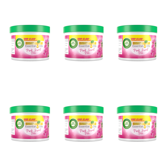 Air Wick Pink Sweet Pea Room Freshener Scented Gel 70g - Pack of 6