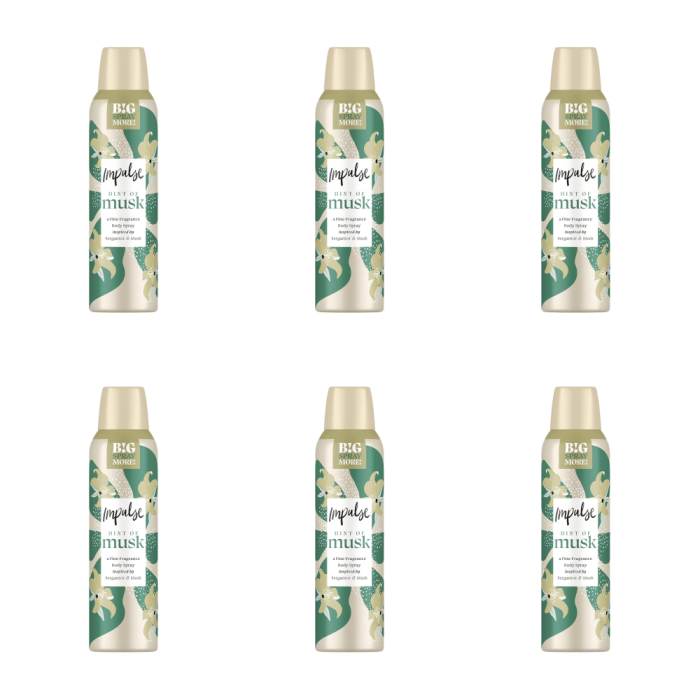 Impulse Hint Of Musk Body Spray 150 ml - Pack of 6