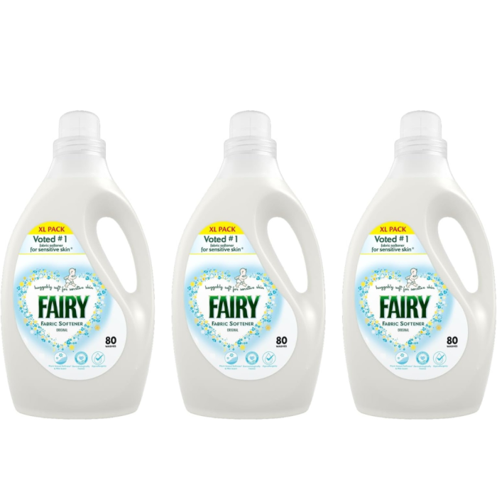 Fairy Original Sensitive Skin Fabric Softener 80 Washes - Pack of 3