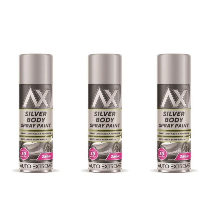 Auto Extreme Silver Body Spray Paint 250ml - Pack of 3