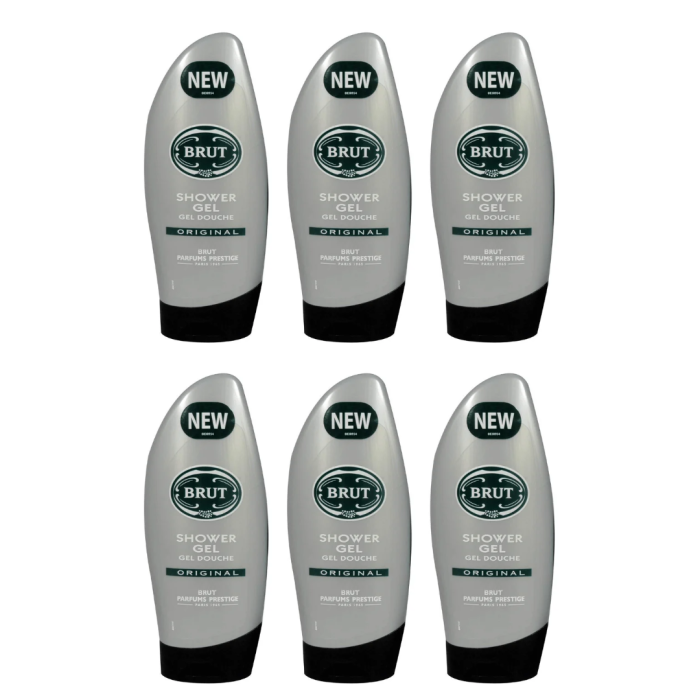 Brut Shower Gel Original Perfume Prestige Body Wash for Men 250 ml - Pack of 6
