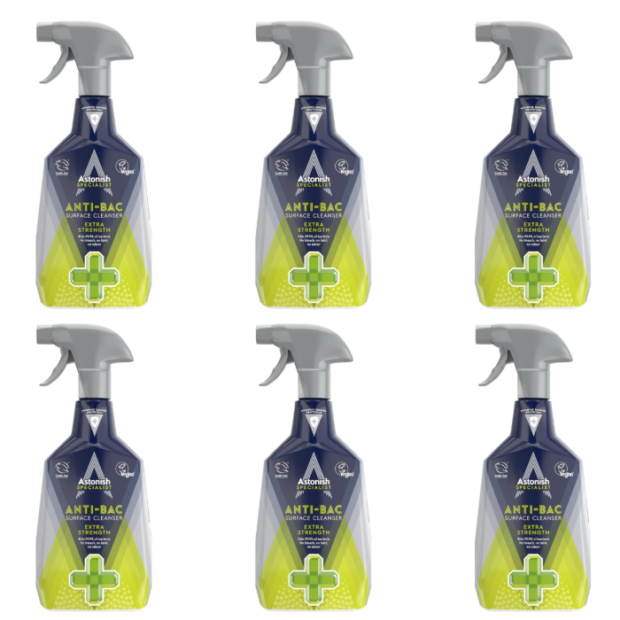 Astonish Specialist Antibacterial Surface Cleanser Spray 750ml - Pack of 6