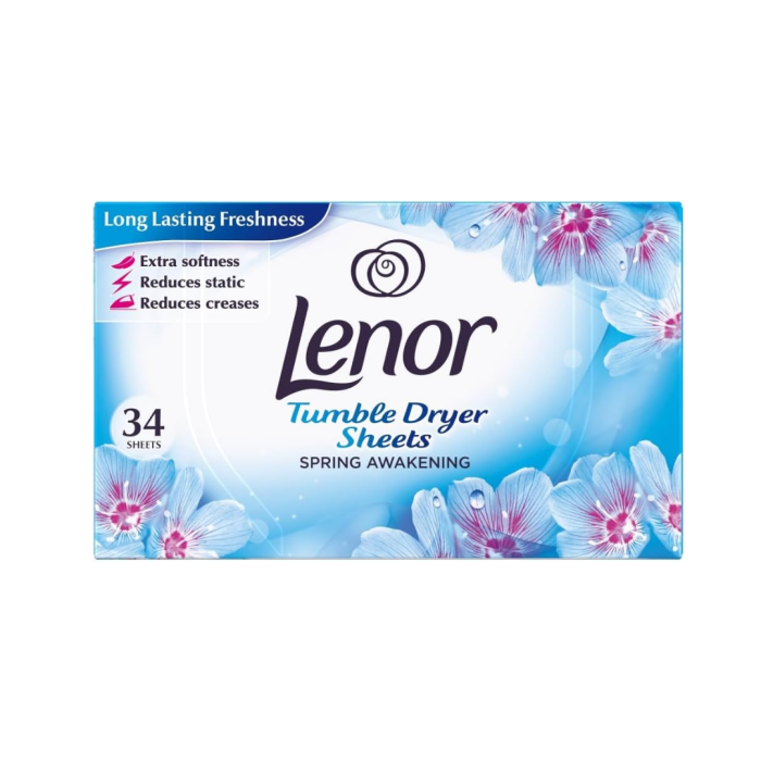 Lenor Tumble Dryer Sheets Spring Awakening Softens Fabric 34 Sheets