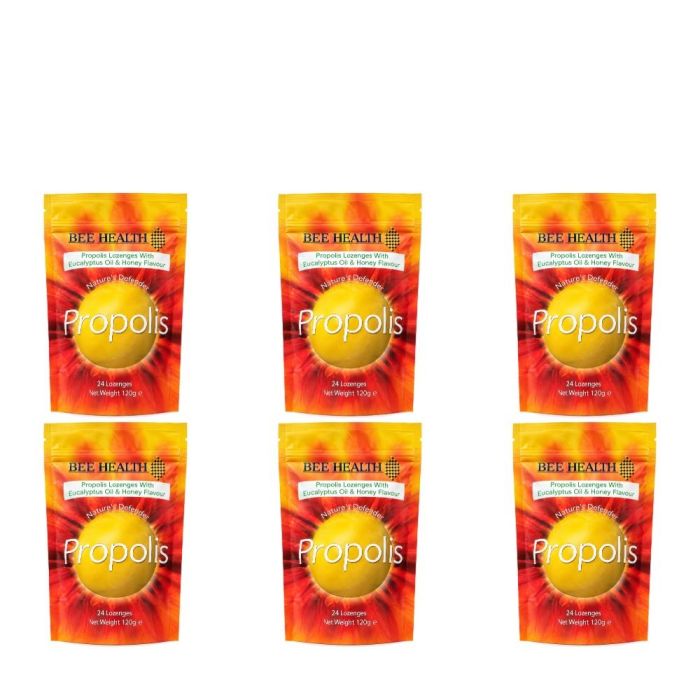 Bee Health Honey & Eucalyptus Propolis Lozenges 120g - Pack of 6