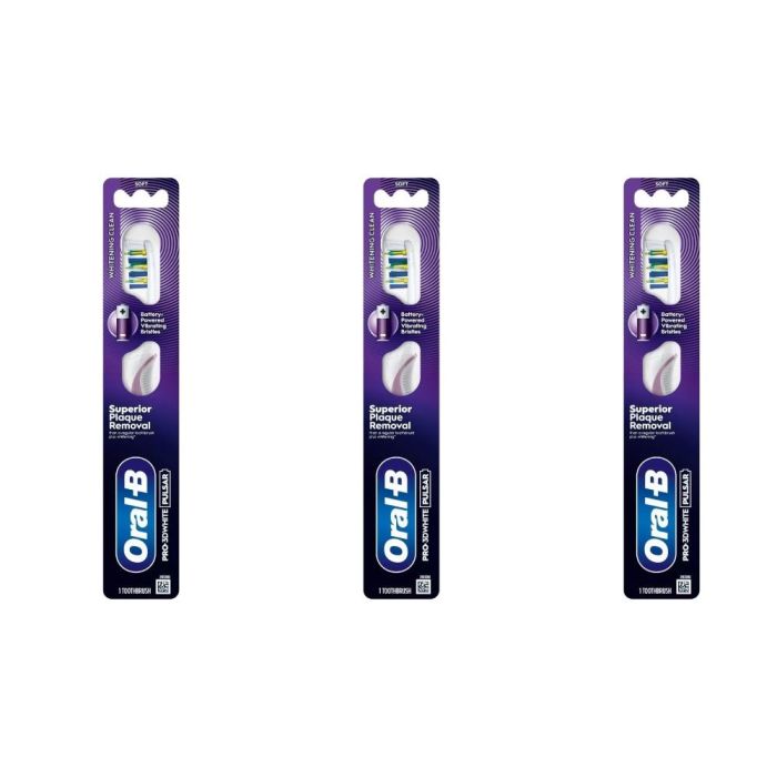 Oral-B 3D White Pulsar Medium Toothbrush 1 Piece - Pack of 3