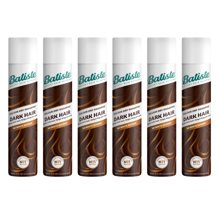 Batiste Colour Dry Shampoo For Dark Hair No White Residue 200ml - Pack of 6
