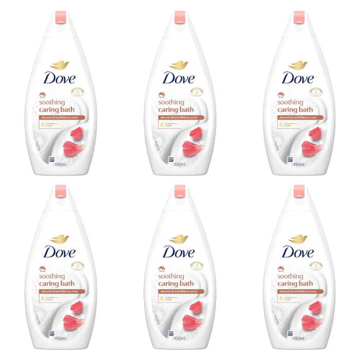 Dove Almond Cream & Hibiscus Soothing Bubble Bath 450ml - Pack of 6