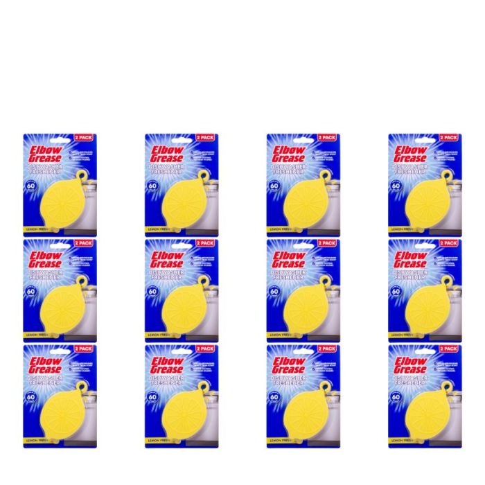 Elbow Grease Lemon Fresh Dishwasher Freshener Up to 60 Washes - Pack of 12