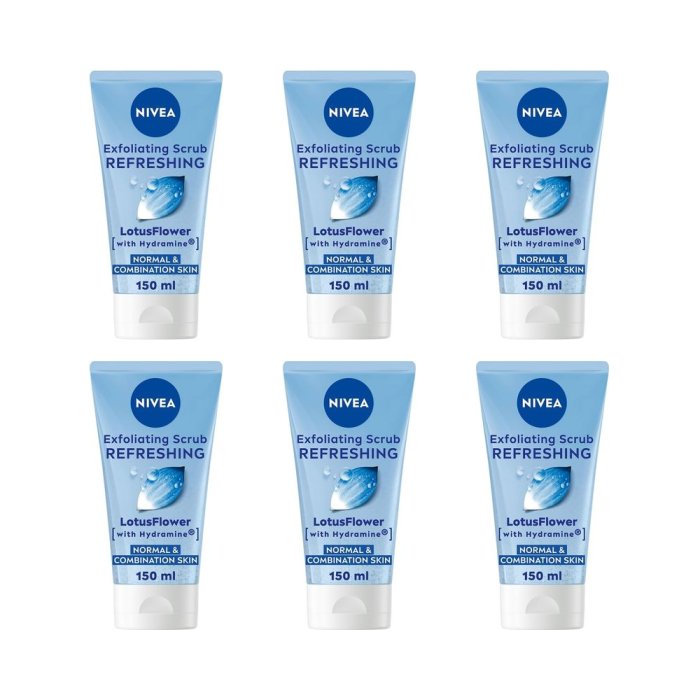 Nivea Refreshing Exfoliating Face Scrub 150ml - Pack of 6
