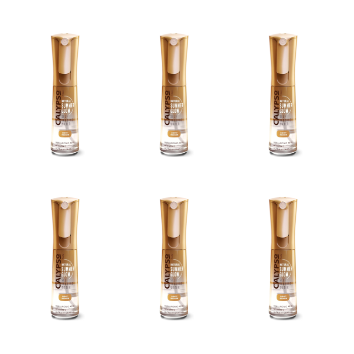 Calypso Natural Summer Glow Self-Tanning Water Light/Medium 100ml - Pack of 6