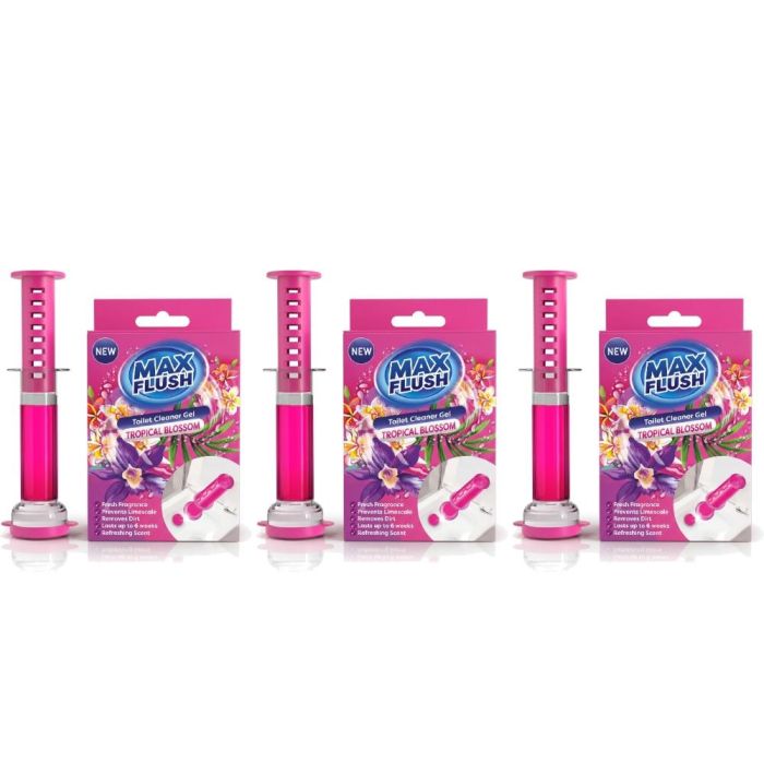 Max Flush Tropical Blossom Toilet Cleaner Gel 45ml - Pack of 3