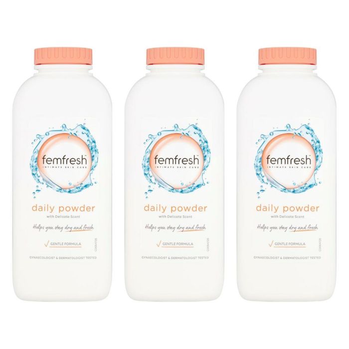 Femfresh Daily Powder with Delicate Scent For Intimate Skin Care 200g - Pack of 3