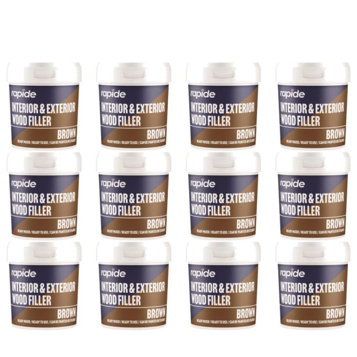 Rapide Brown Interior Exterior Wood Filler 470g - Pack of 12