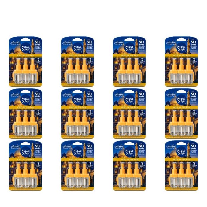 Perfect Scents Oud Al Sultan Air Freshener 3 Refill 20ml Per Pack - Pack of 12