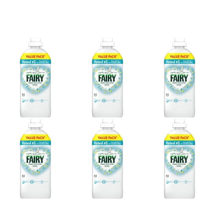 Fairy Original Fabric Softener for Sensitive Skin 43 Washes - Pack of 6