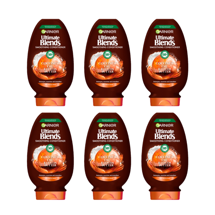 Garnier Ultimate Blends Coconut Oil & Cocoa Butter Conditioner 400ml - Pack of 6