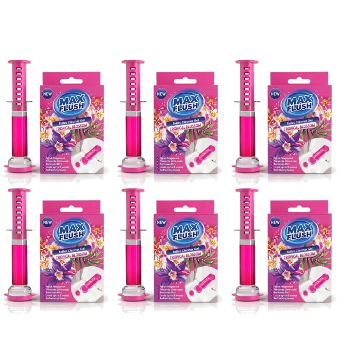 Max Flush Tropical Blossom Toilet Cleaner Gel 45ml - Pack of 6