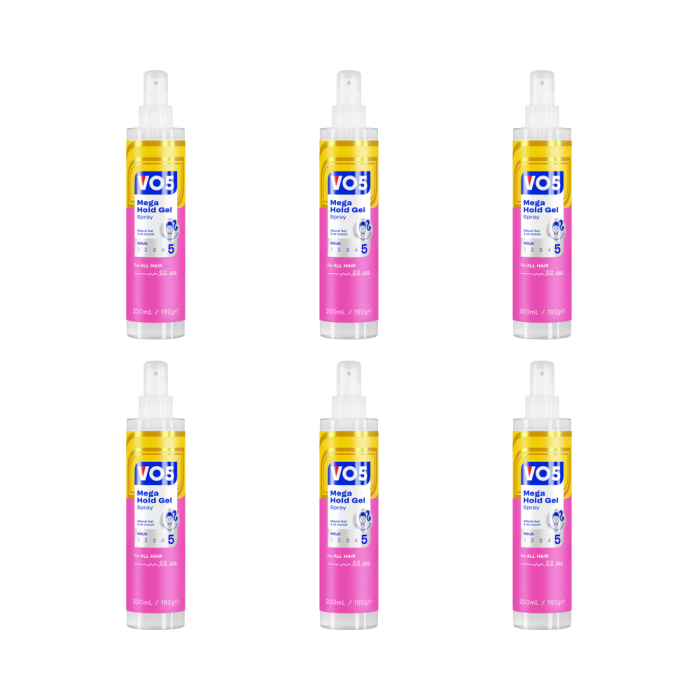 VO5 Mega Hold Hair Styling Gel Spray 200 ML - Pack of 6