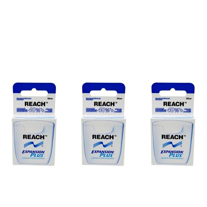 Reach Waxed Dental Floss 50m - Pack of 3