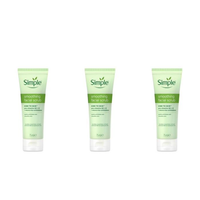 Simple Kind To Skin Smoothing Facial Scrub 75ml - Pack of 3