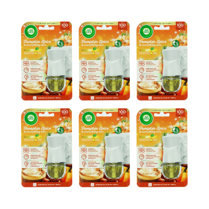 Air Wick Plug in Diffuser Kit Pumpkin Spice - 19 ML - Pack of 6