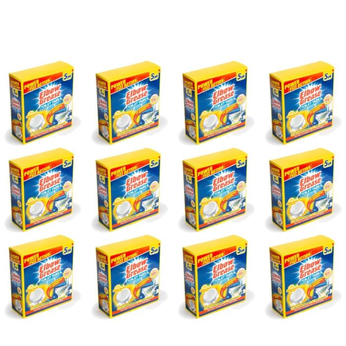 Elbow Grease Lemon Fresh Toilet Cleaning Tablets 5 × 30g - Pack of 12