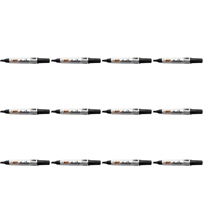 BIC Marking Permanent Marker Pen 2300 Black - Pack of 12