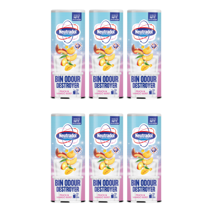 Neutradol Bin Odour Destroyer Powder Peach & Mango Burst 350g - Pack of 6
