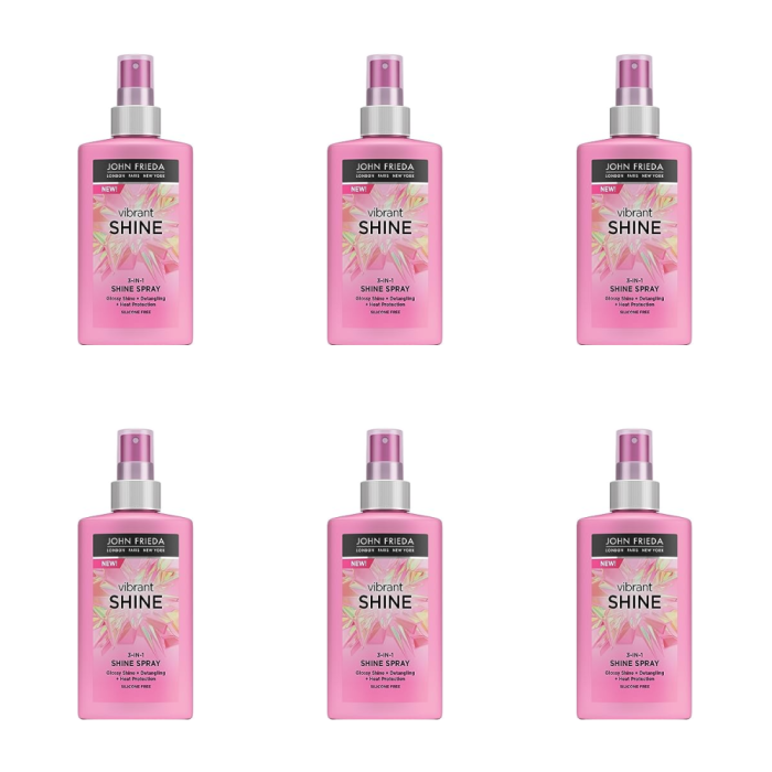 John Frieda Vibrant Shine 3-in-1 Detangling Shine Spray 150ml - Pack of 6