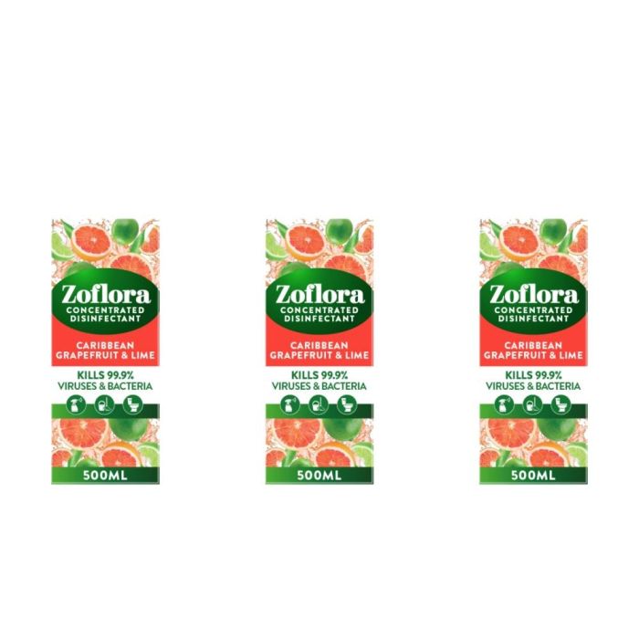 Zoflora Grapefruit & Lime Disinfectant Spray 500ml - Pack of 3