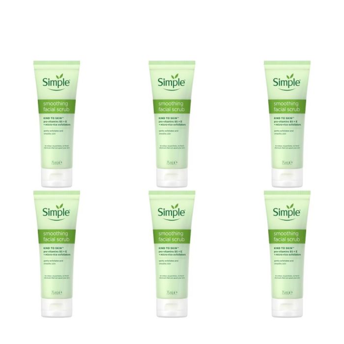 Simple Kind To Skin Smoothing Facial Scrub 75ml - Pack of 6