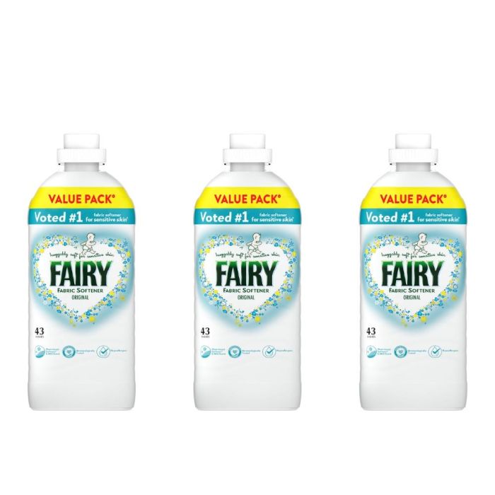 Fairy Original Fabric Softener for Sensitive Skin 43 Washes - Pack of 3