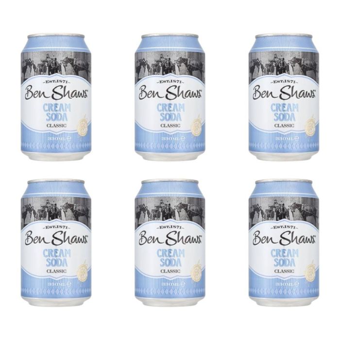 Ben Shaws Classic Cream Soda Vanilla 330ml Can - Pack of 6