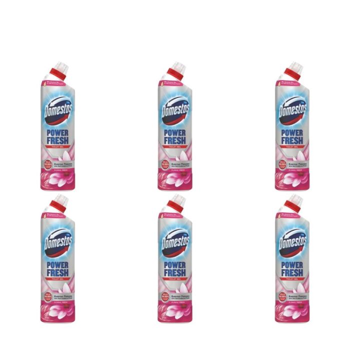 Domestos Power Fresh Floral Toilet Gel 750ml - Pack of 6